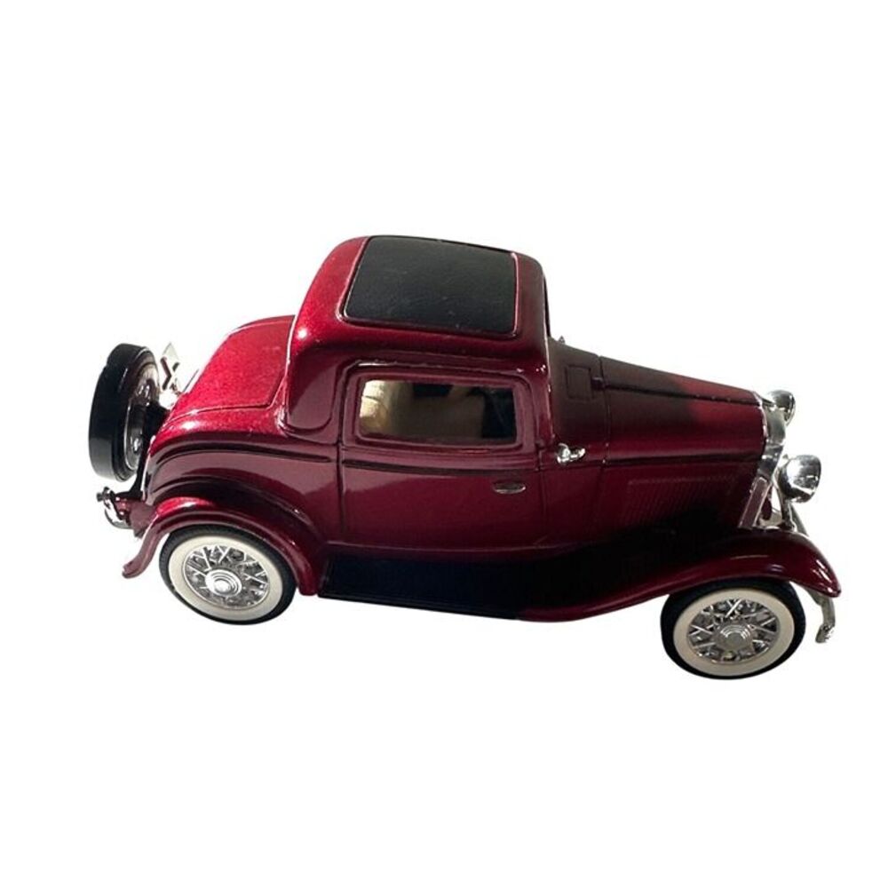1932 Diecast Model Ford Coupe With Glossy Red Finish & Detailed Interior - Picture 9 of 12